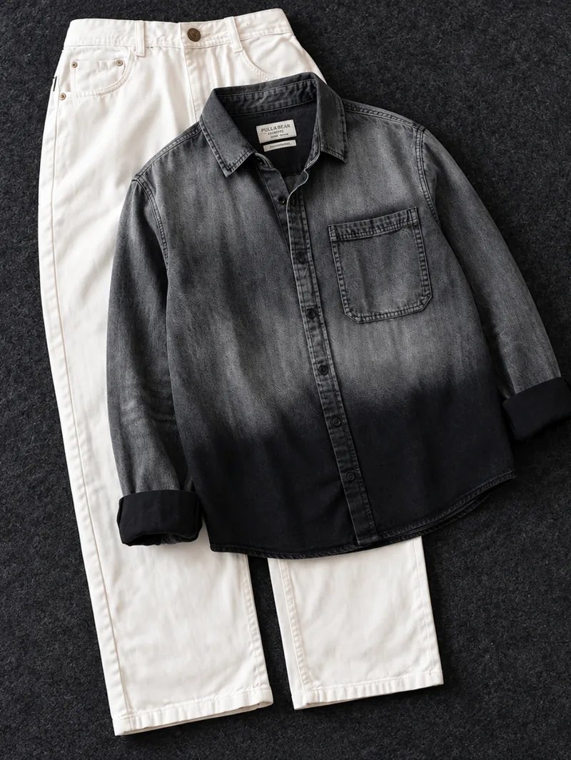Ombre Gradient Denim Shirt